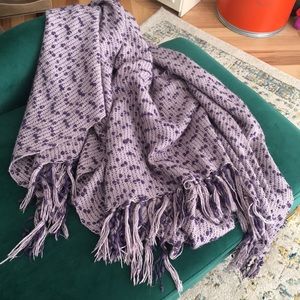 Free Press blanket throw purple fringe